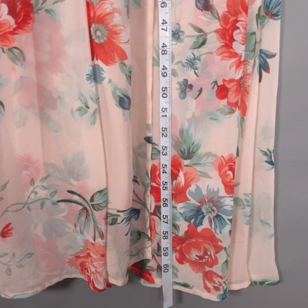 Lulus Garden Meandering Blush Pink Floral Print‎ Lined Maxi Dress MEDIUM Evening
